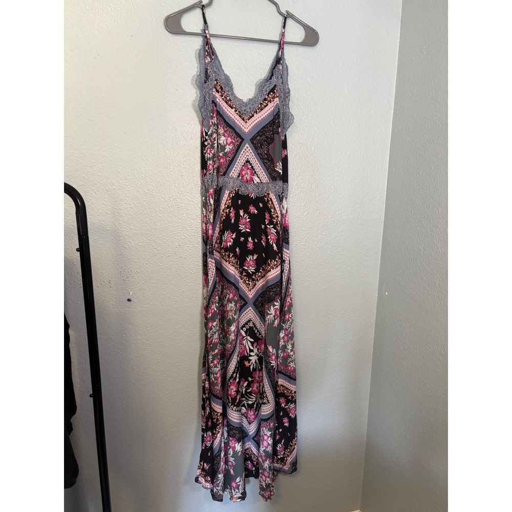 Intimately Free People Stevie Printed Lace Trim Maxi Dress‎ Size XS Festival 90s - Picture 6 of 9